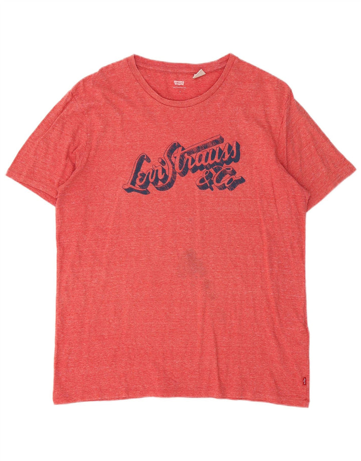 Levi's Herren-T-Shirt mit Grafik, groß, rot gesprenkelte Baumwolle