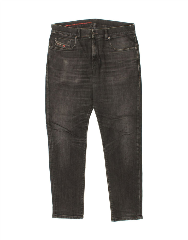 DIESEL Herren Slim Jeans W32 L30 Graue Baumwolle
