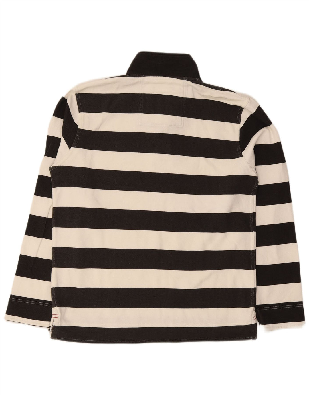 Crew Clothing Herren-Sweatshirt mit Reißverschluss am Hals, Mittelschwarz, gestreift, Baumwolle
