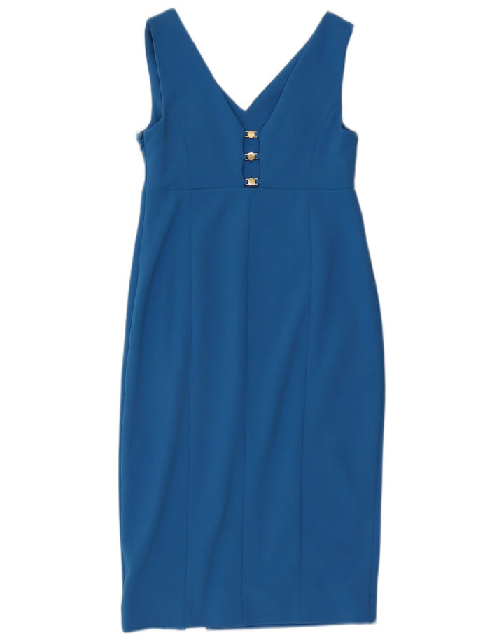Dkny Damen Ärmelloses Etuikleid US 6 Mittelblaues Polyester
