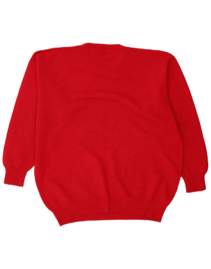 Pringle Herren-Pullover mit grafischem Rundhalsausschnitt, XL, rote Schurwolle