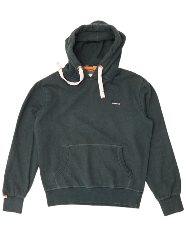 Superdry Herren-Kapuzenpullover, groß, grüne Baumwolle