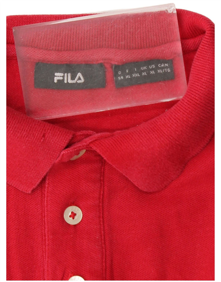 Fila Herren Poloshirt XL Rot Baumwolle