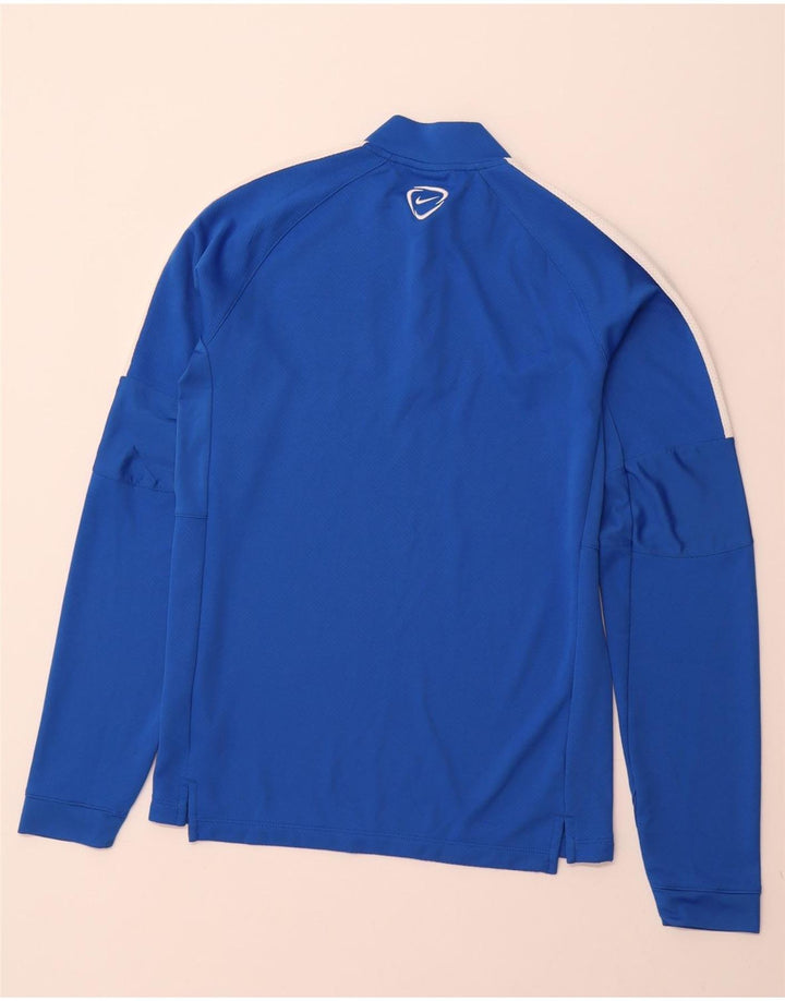 NIKE Herren Dri Fit Pullover-Trainingsoberteil mit Reißverschluss, Größe S, Blau, Farbblock