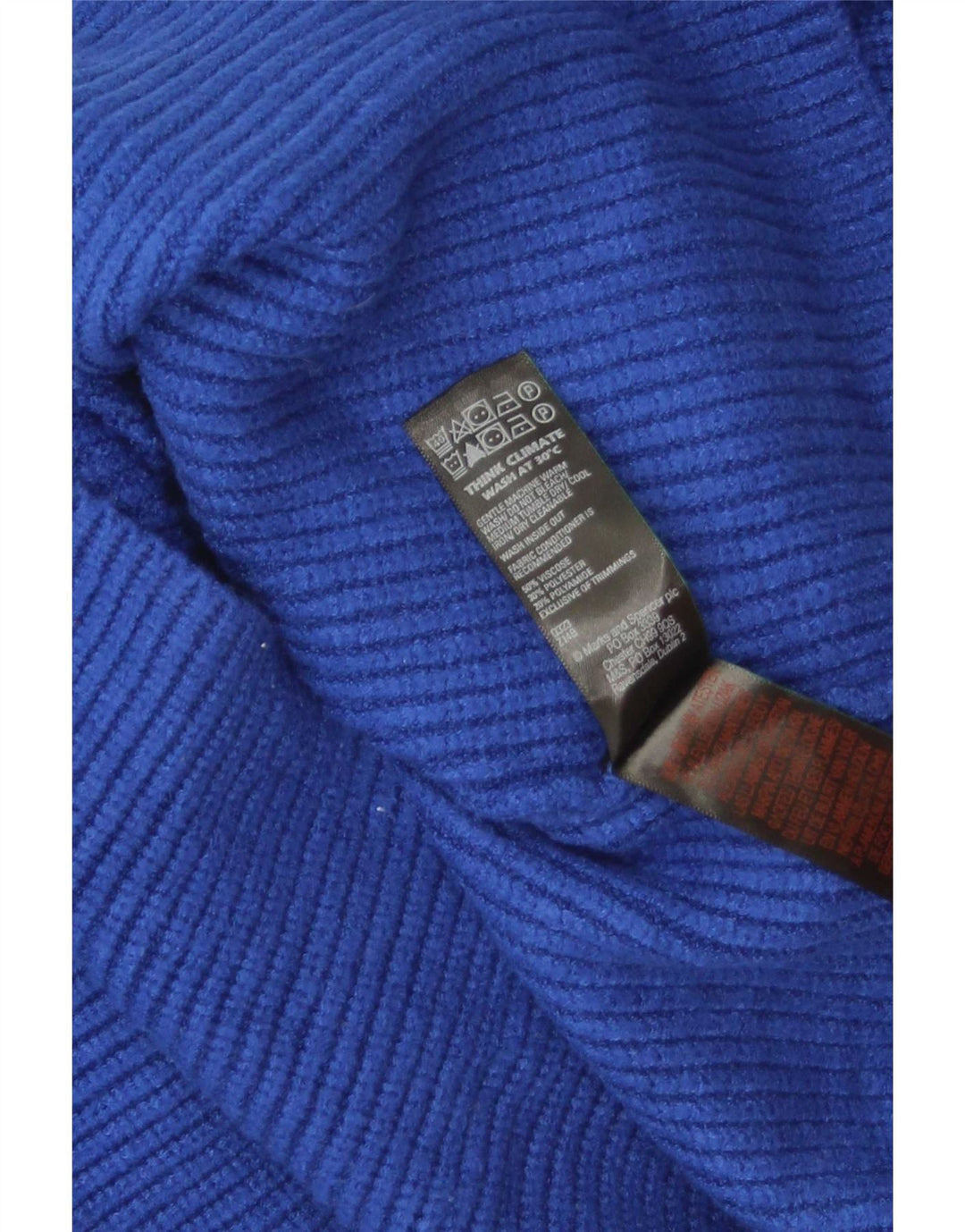 Marks & Spencer Rollkragenpullover für Damen, UK 14, mittelblaue Viskose