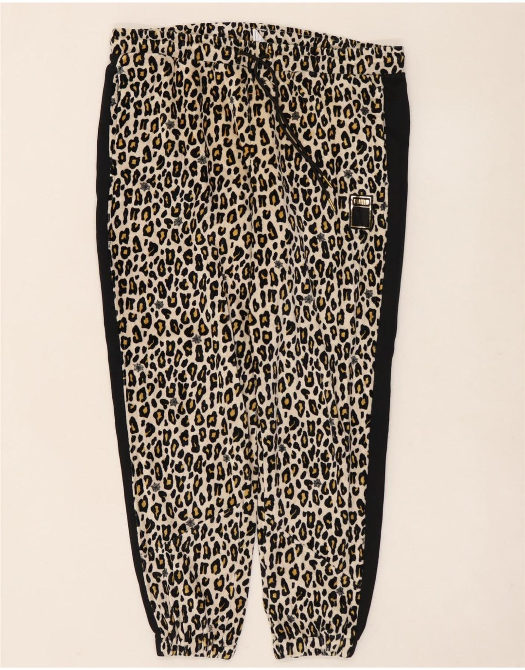 PUMA Damen Trainingshose Jogger UK 14 Medium Schwarz Animal Print