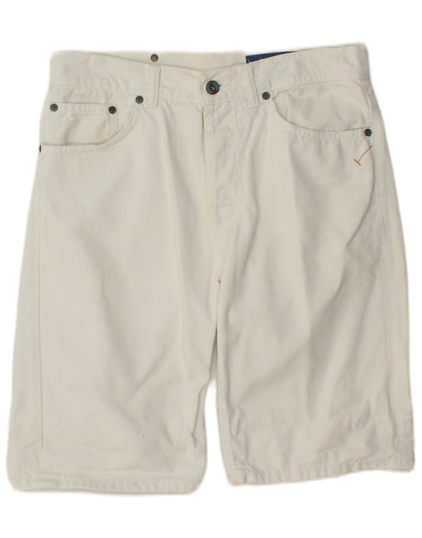 Vintage Herren Denim Shorts W32 Medium Off White Baumwolle