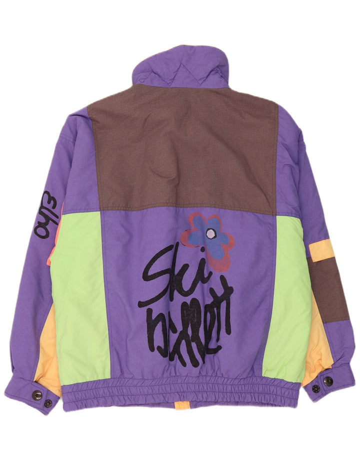 Vintage Herren-Skijacke mit Grafik, UK 38, mittelgroß, mehrfarbig, Farbblock