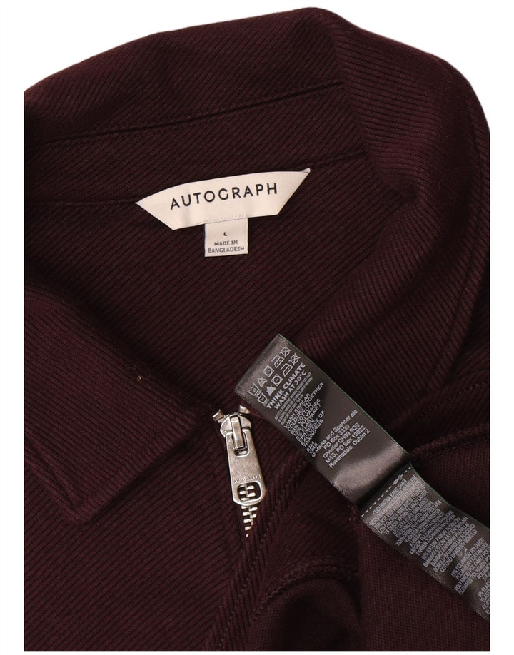 Marks & Spencer Herren Autograph Bomberjacke UK 40 Large Burgunderrot Baumwolle