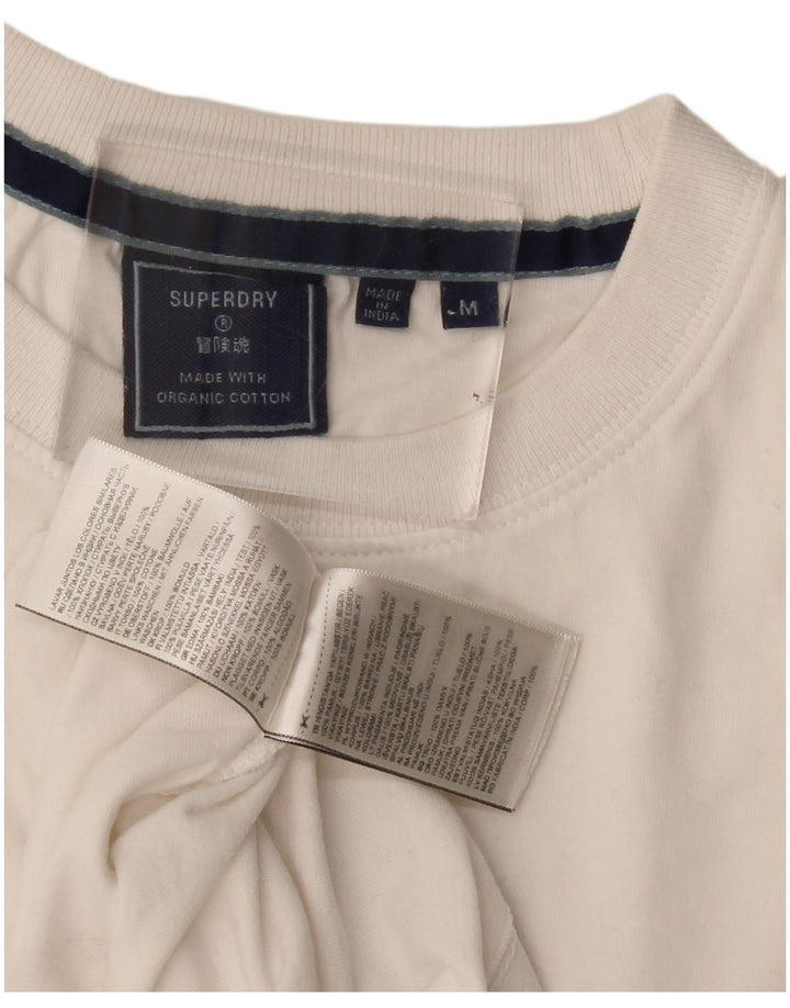 Superdry Herren T-Shirt-Oberteil aus mittelweißer Baumwolle
