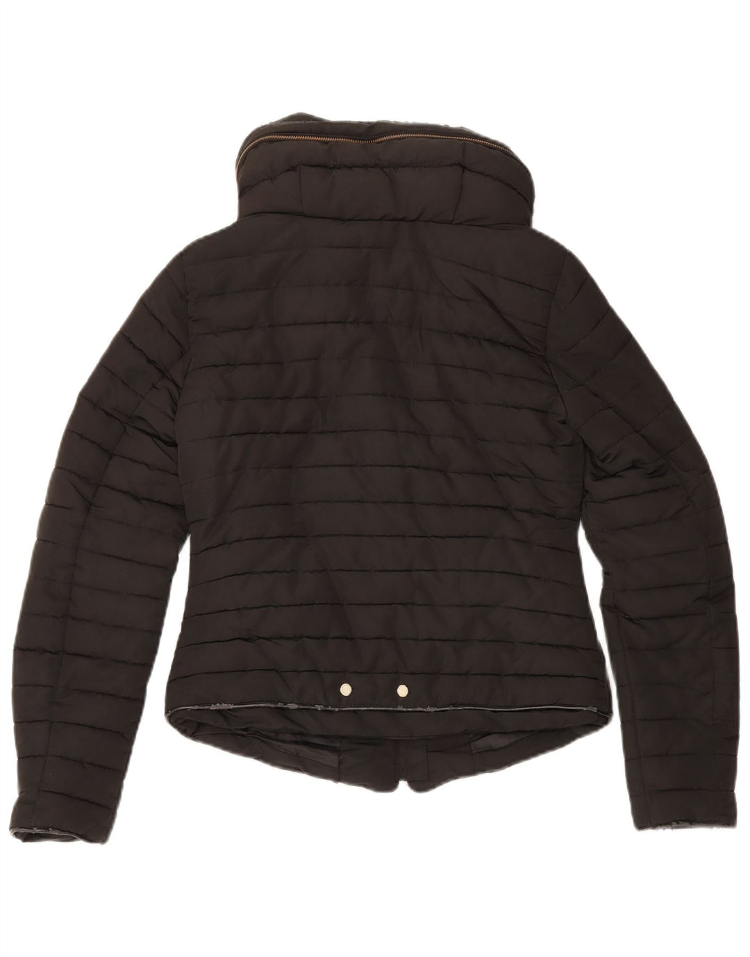 Zara Damen-Kapuzenjacke, wattiert, Gr. 10, Größe S, Schwarz, Polyester