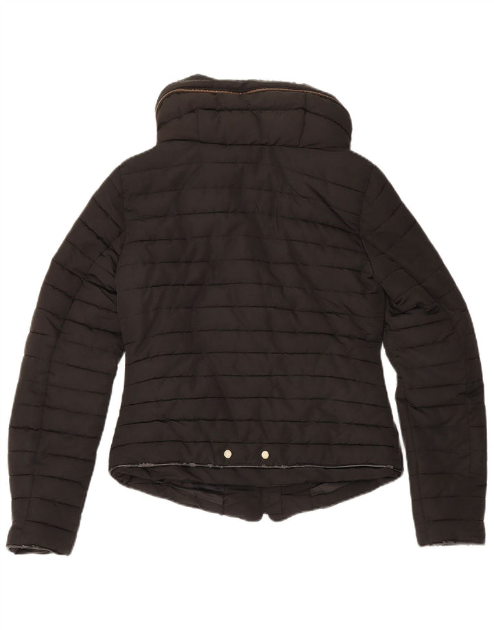 Zara Damen-Kapuzenjacke, wattiert, Gr. 10, Größe S, Schwarz, Polyester