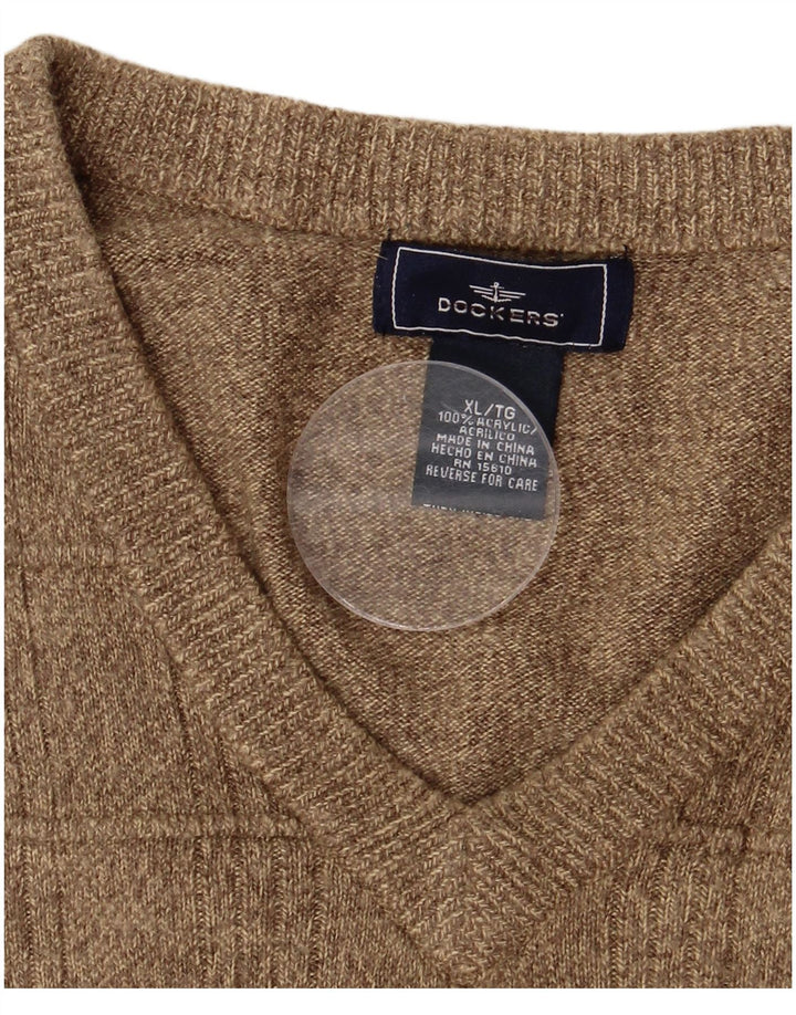Dockers Herren Weste Tank Top XL Braun Acryl