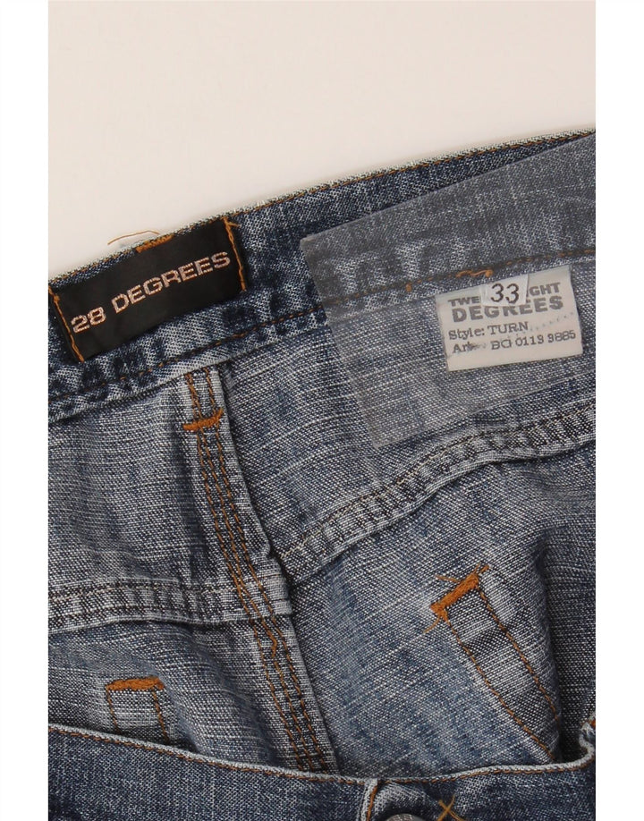 VINTAGE Herren Straight Jeans W33 L37 Blaue Baumwolle