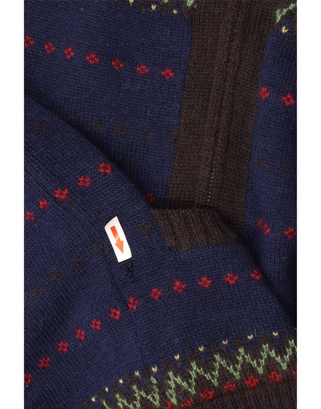 Farah Herren-Cardigan mit durchgehendem Reißverschluss, mittelblaue Fair-Isle-Wolle