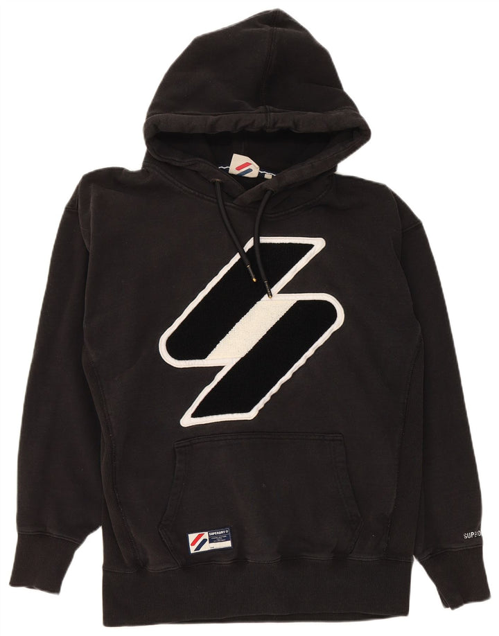 SUPERDRY Mens Graphic Hoodie Jumper XS Black