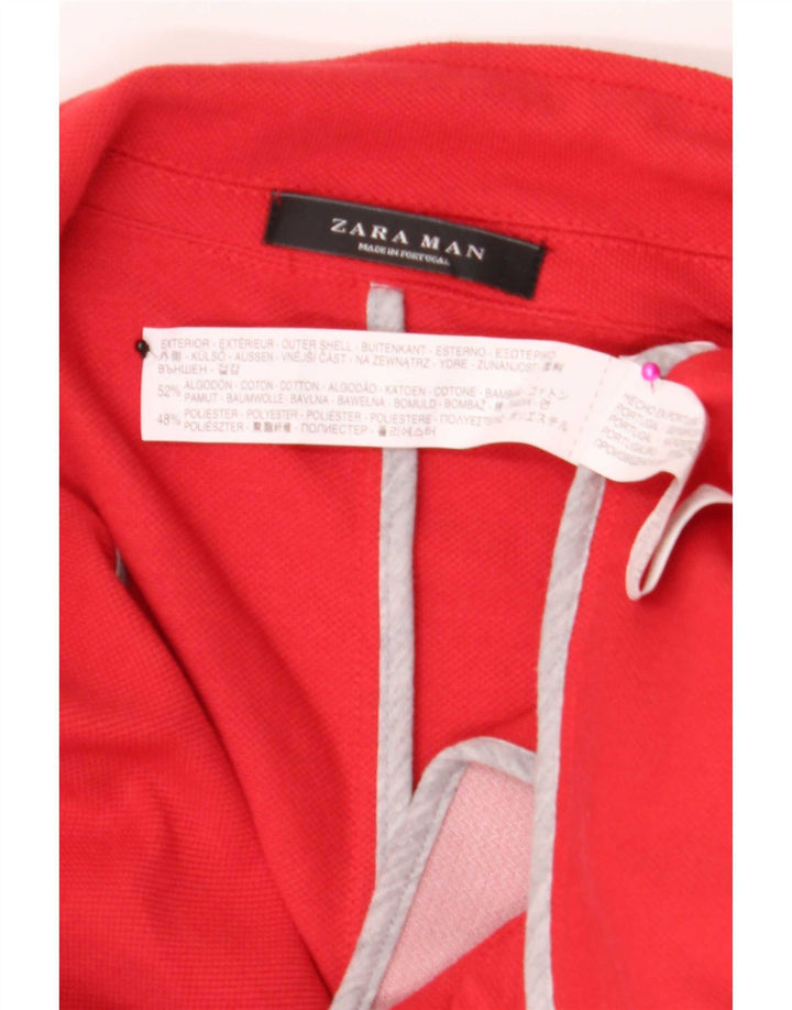 Zara Herren-Blazerjacke mit 2 Knöpfen, UK 40, große rote Baumwolle
