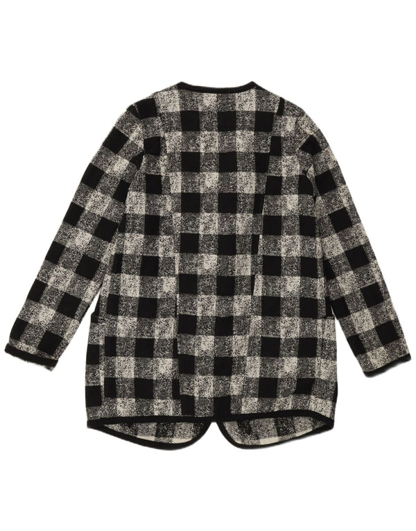 Sisley Damen-Blazer in Übergröße, Gr. 6, XS, schwarzes Gingham-Acryl