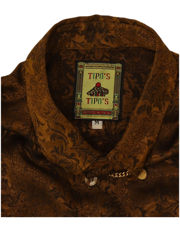 Tipo' S Herrenhemd Mittelbraune Paisley-Viskose