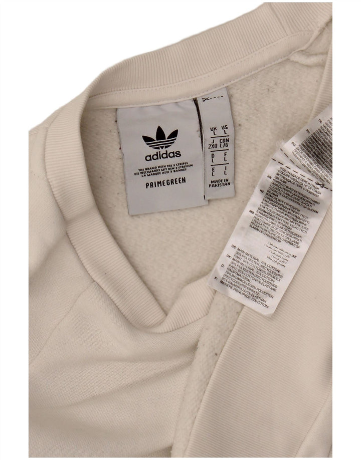 ADIDAS Herren Primegreen Sweatshirt Pullover Große weiße Baumwolle