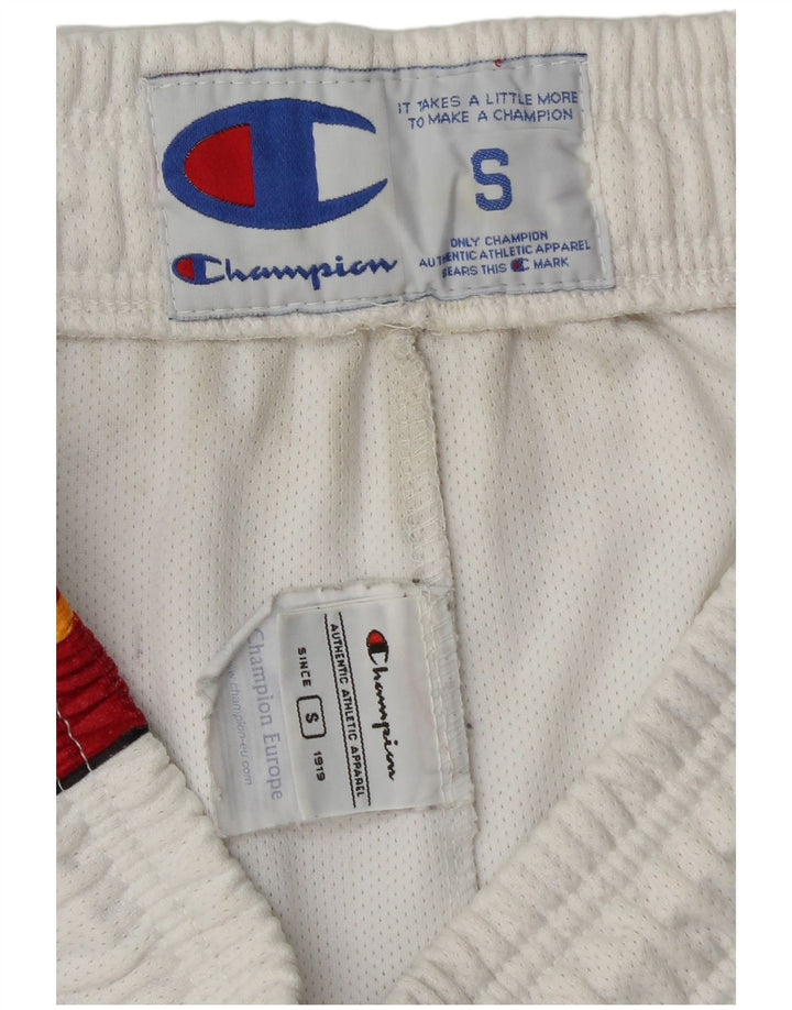Champion Herren-Sportshorts mit Grafik, Größe S, Weiß, Farbblock-Polyester