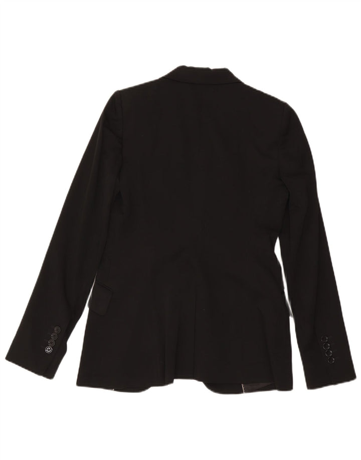 Massimo Dutti Damen-Blazerjacke mit 1 Knopf, EU 38, kleine schwarze Wolle