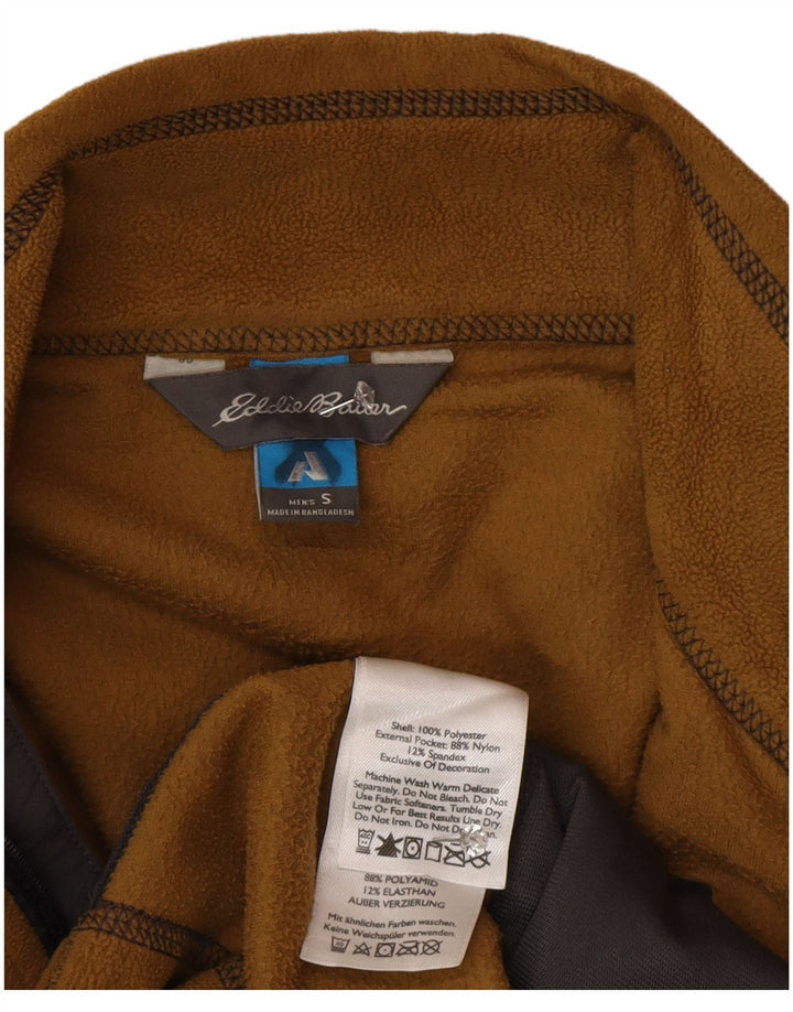 Eddie Bauer Herren Fleecejacke UK 36 Small Brown Colourblock Polyester