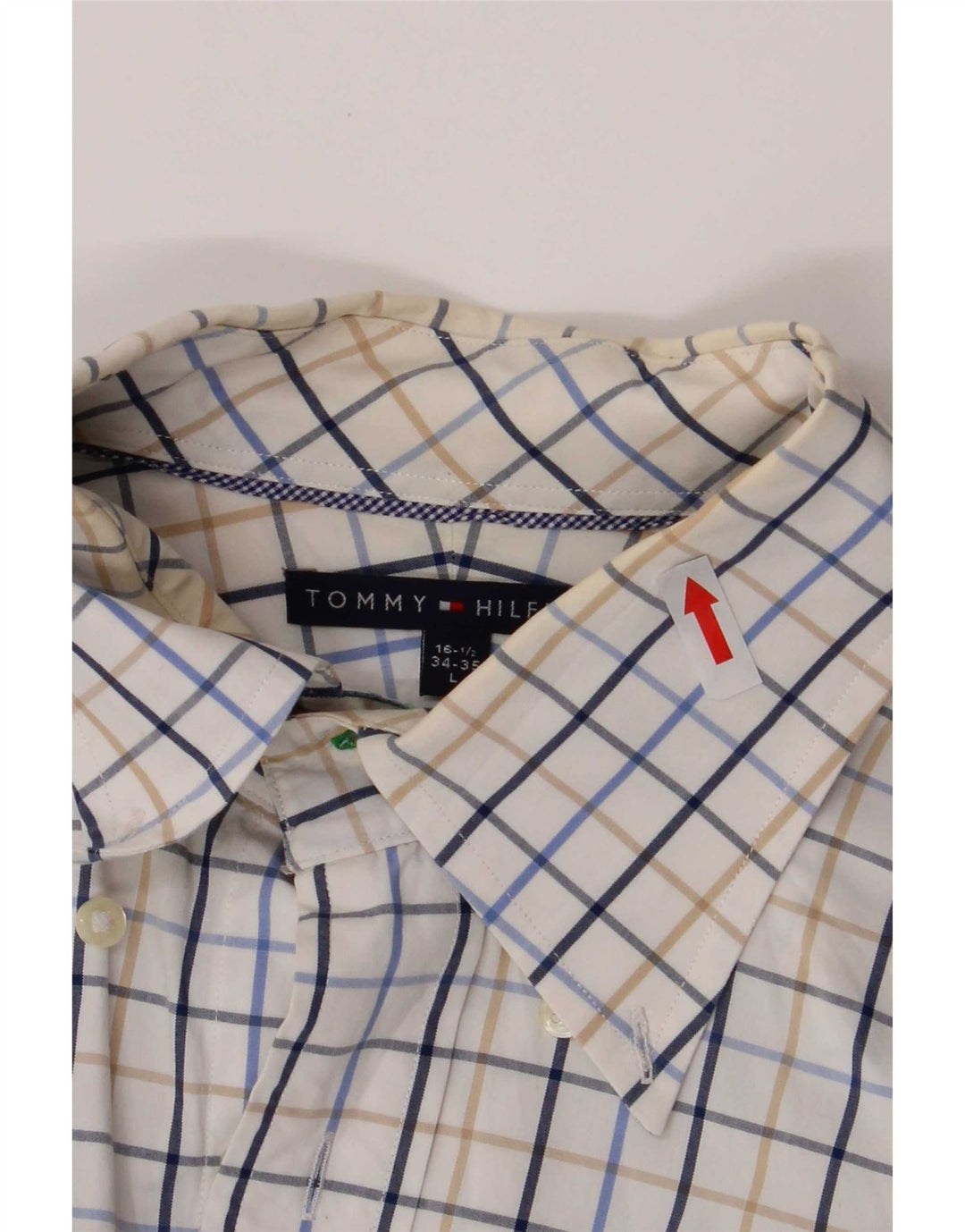Tommy Hilfiger Herrenhemd, Größe 16 1/2, groß, mehrfarbig kariert
