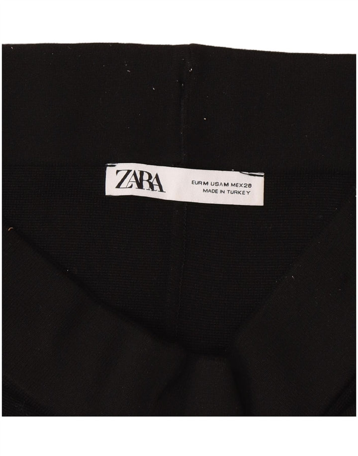Zara Damen Leggings UK 12 Medium Schwarz Polyamid