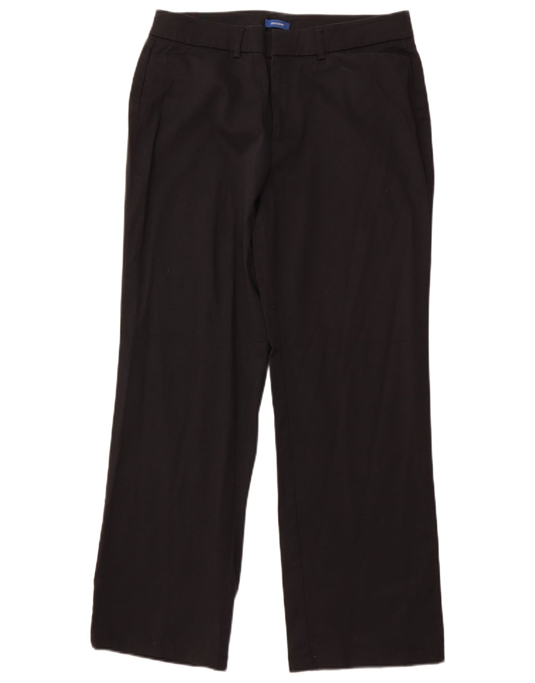 DOCKERS Gerade Freizeithose für Damen, US 12, Größe L, W32, L29, schwarze Baumwolle