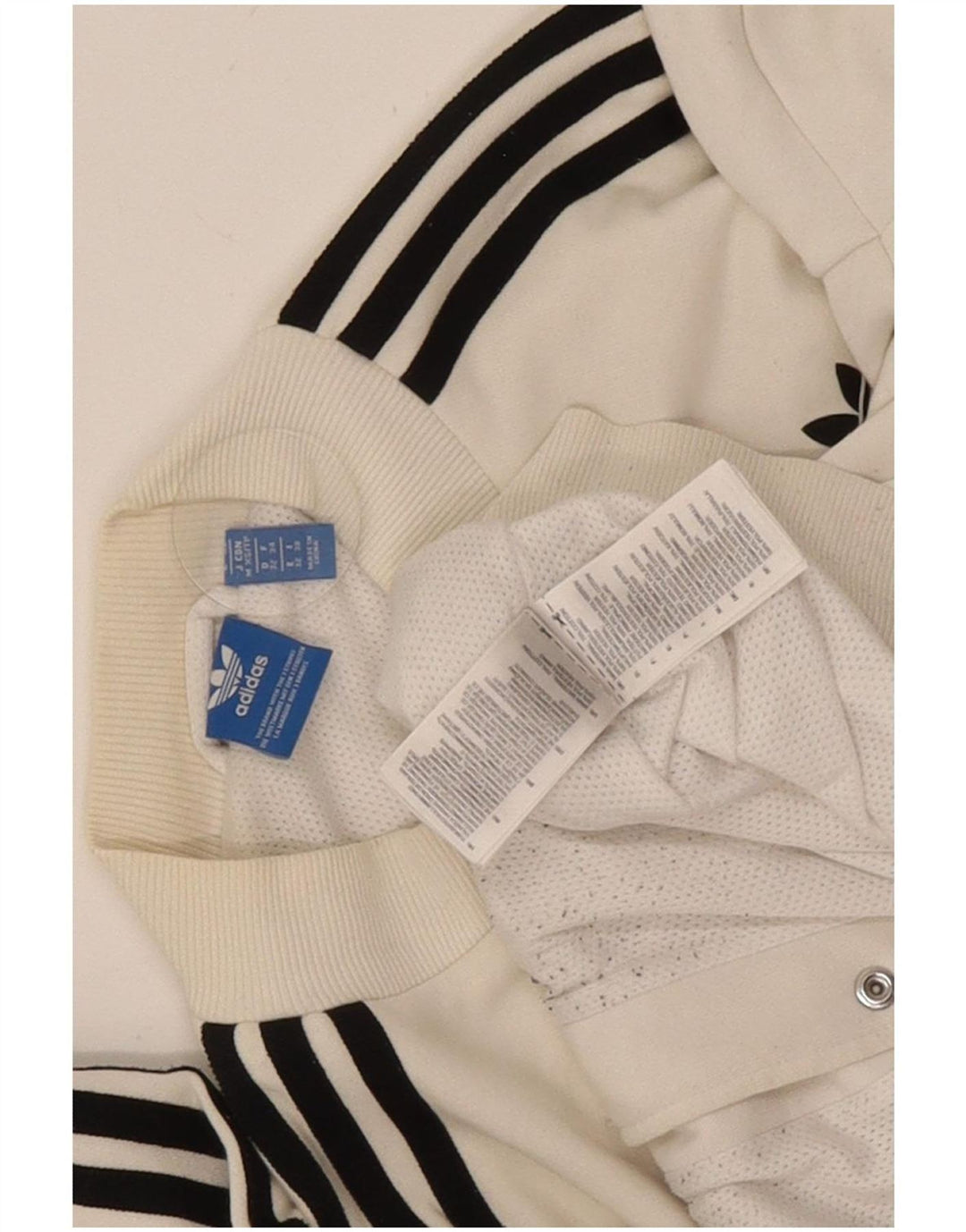 Adidas Damen Übergroße Trainingsanzug-Oberjacke UK 6 XS Weiße Baumwolle