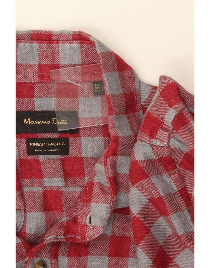 Massimo Dutti Herrenhemd, groß, rot kariert