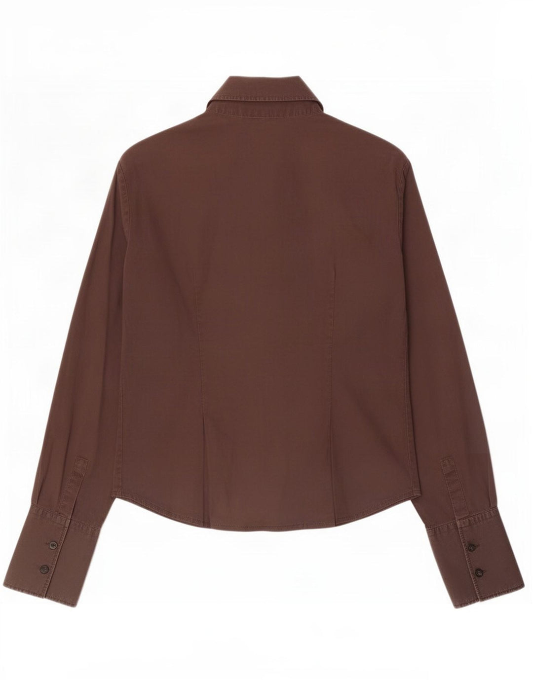 Benetton Formales Damenhemd UK 12 aus mittelbrauner Baumwolle