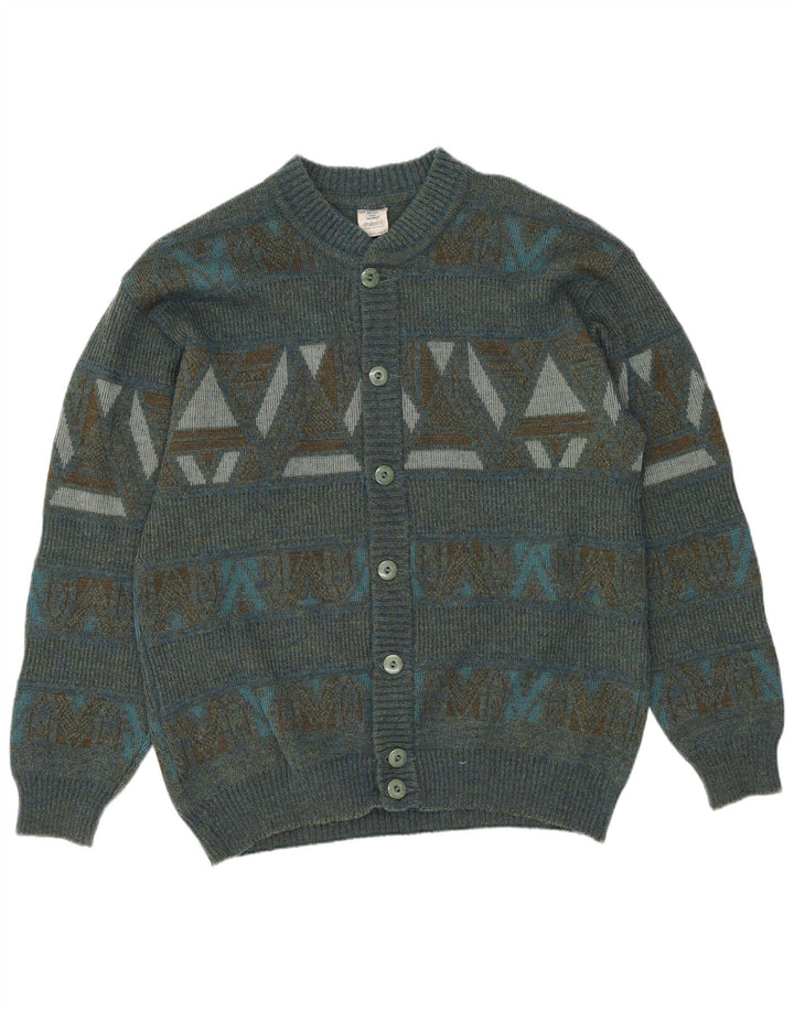 DRALON Herren-Strickjacke, mittelgroß, mehrfarbig, geometrisch, Polyacryl