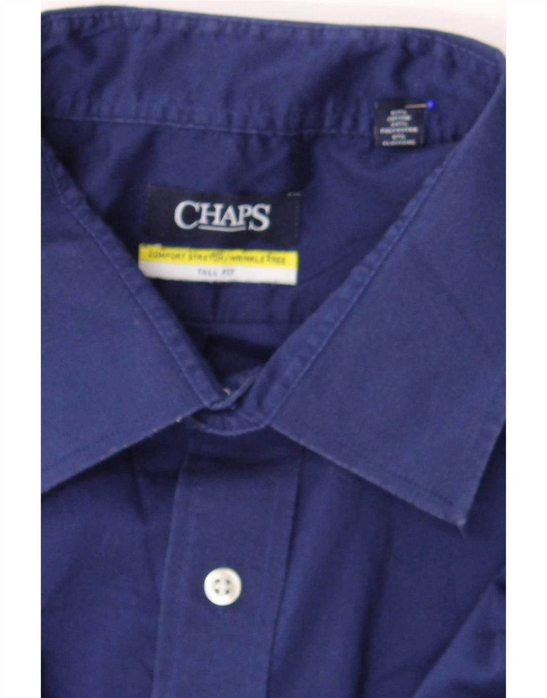 Chaps Herren-Hemd, groß, Größe 18, 2XL, blaue Baumwolle