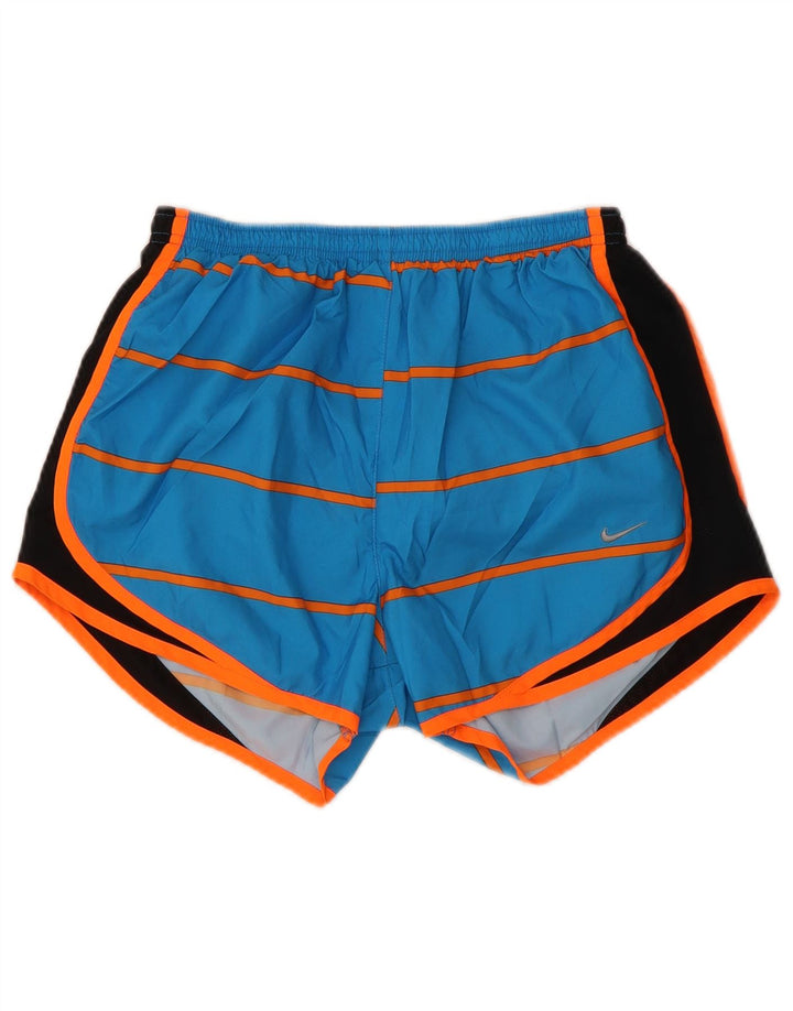 Nike Damen Dri Fit Sport Shorts UK 10 Small Blue Colourblock Polyester