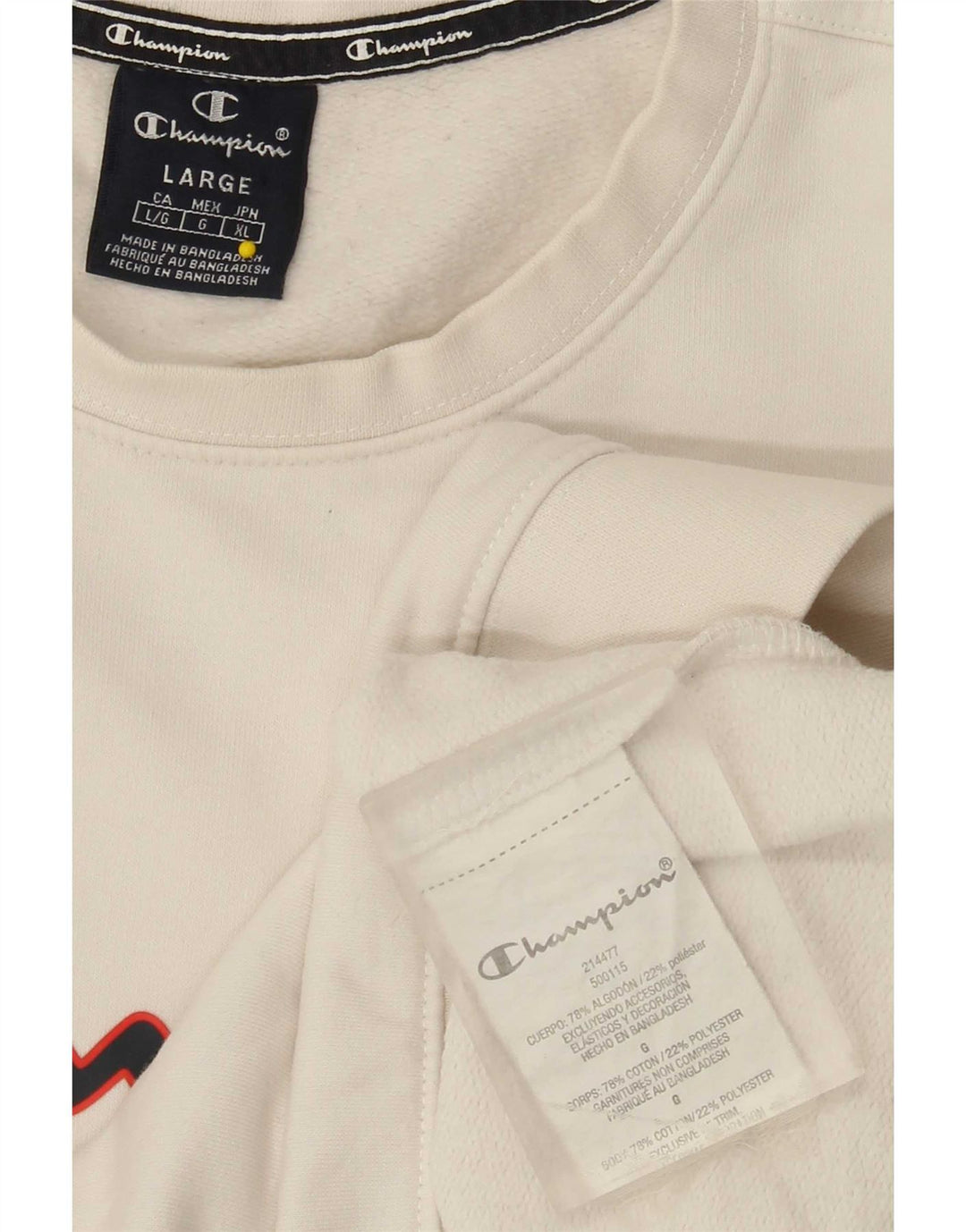 Champion Herren-Sweatshirt mit Grafik, groß, aus weißer Baumwolle