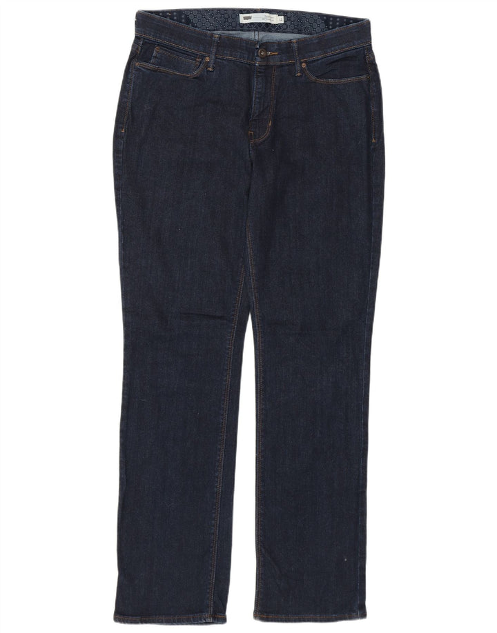 LEVI'S Damen 525 Straight Jeans US 12 Large W31 L32 Marineblaue Baumwolle