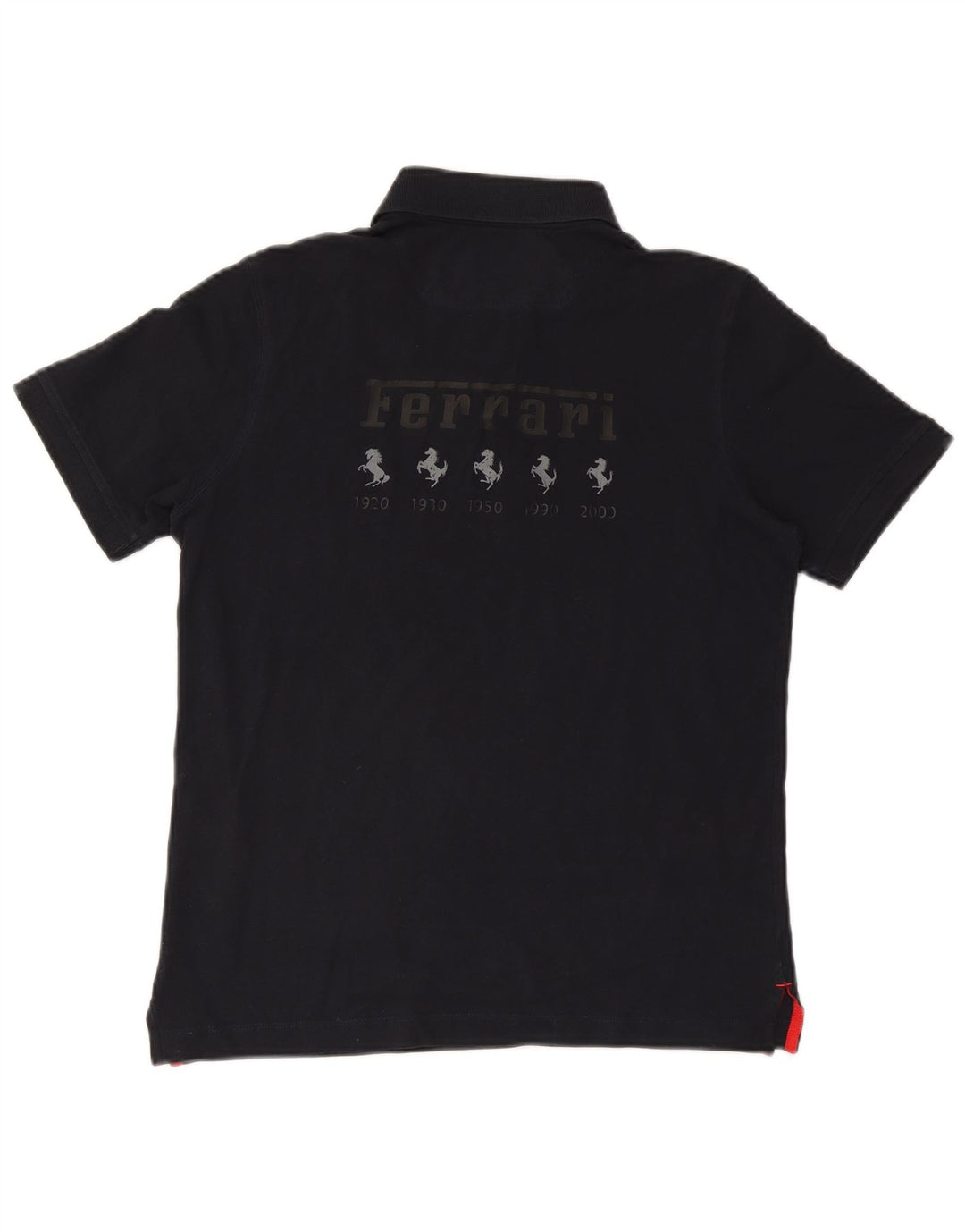 Ferrari Herren-Poloshirt mit Grafik, Größe S, marineblau, Baumwolle