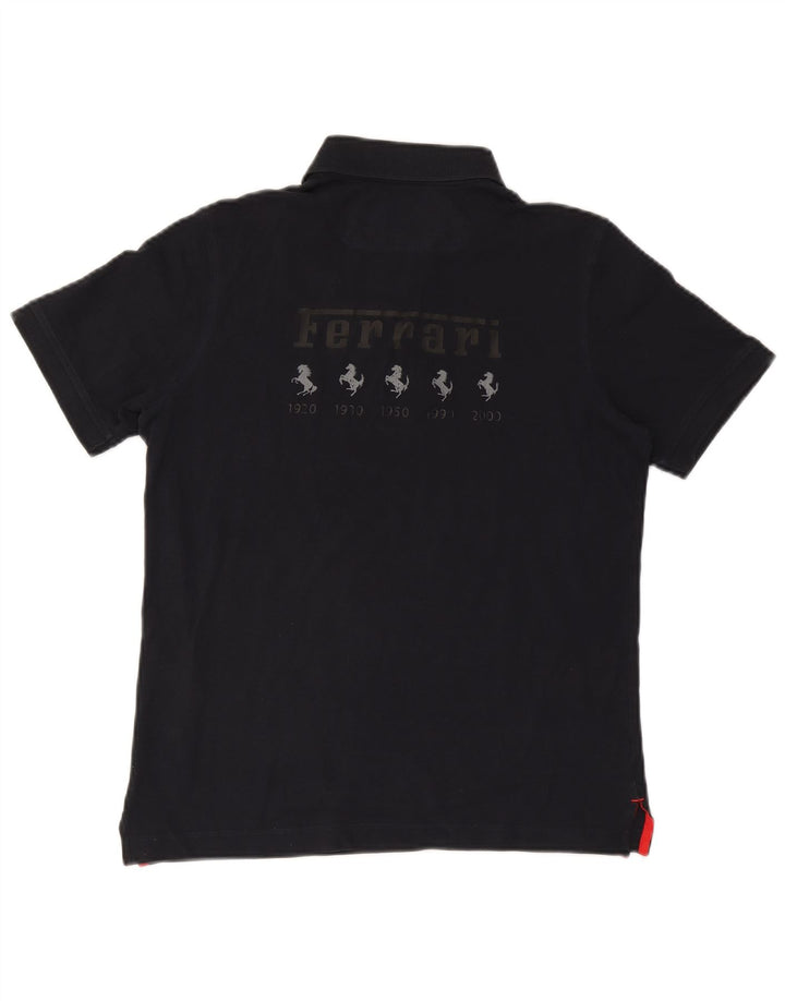 Ferrari Herren-Poloshirt mit Grafik, Größe S, marineblau, Baumwolle