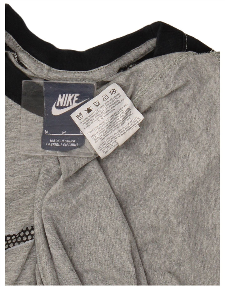 Nike Jungen-Grafikoberteil mit 3/4-Ärmeln, 10–11 Jahre, mittelgraue Colourblock-Baumwolle