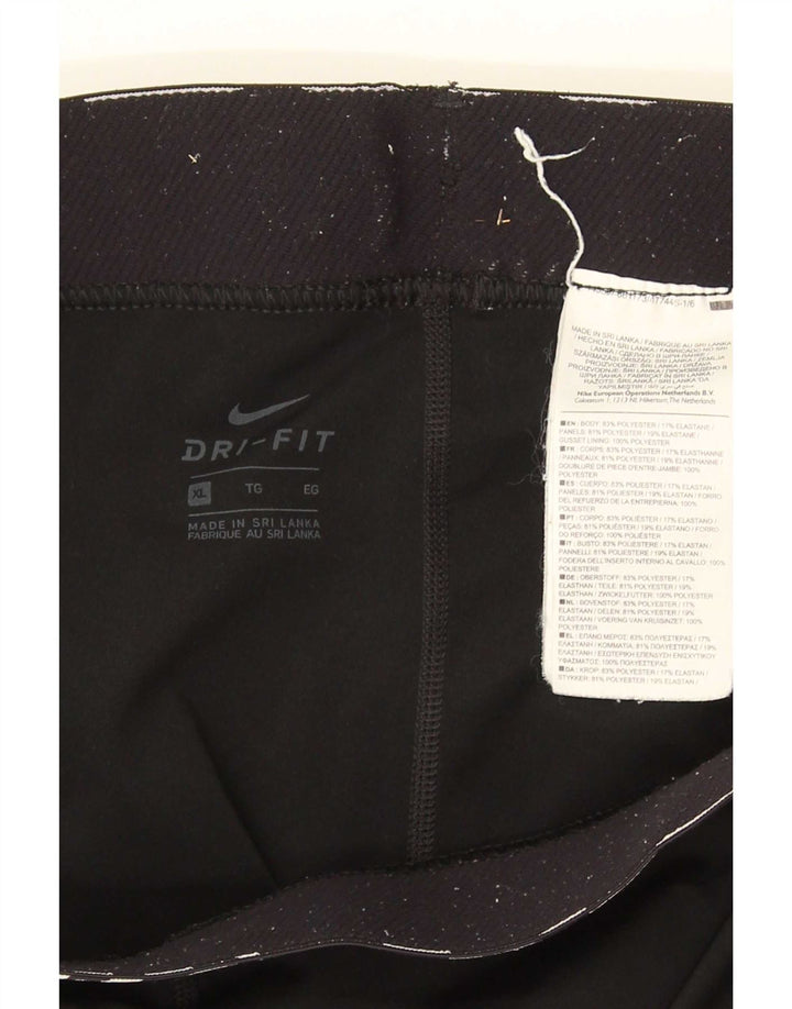 Nike Damen Dri Fit Capri Leggings UK 18 XL Schwarz Polyester