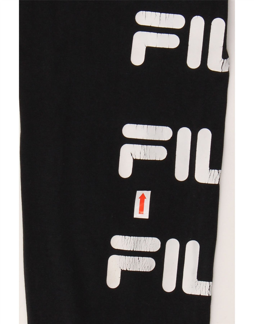 FILA Damen Grafik-Leggings UK 10 Small Schwarz Baumwolle