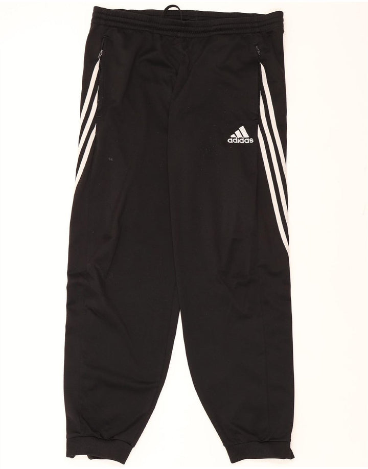 ADIDAS Mens Tracksuit Trousers Joggers Large  Black Polyester Vintage Adidas and Second-Hand Adidas from Messina Hembry 