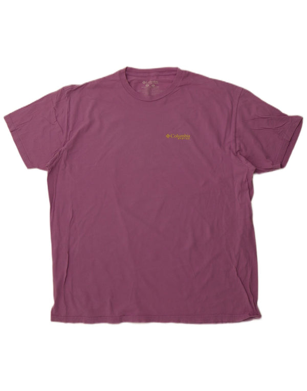 COLUMBIA Herren Grafik T-Shirt Top 2XL Lila Baumwolle
