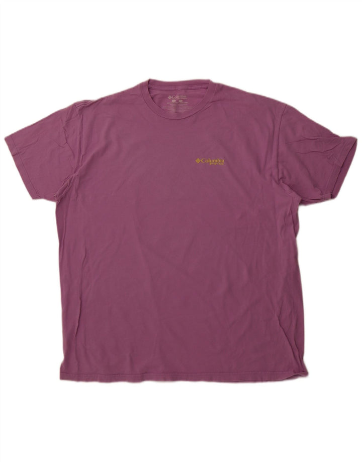 COLUMBIA Herren Grafik T-Shirt Top 2XL Lila Baumwolle