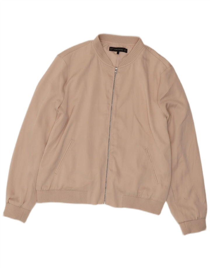 ZARA Damen Bomberjacke UK 18 XL Rosa Polyester