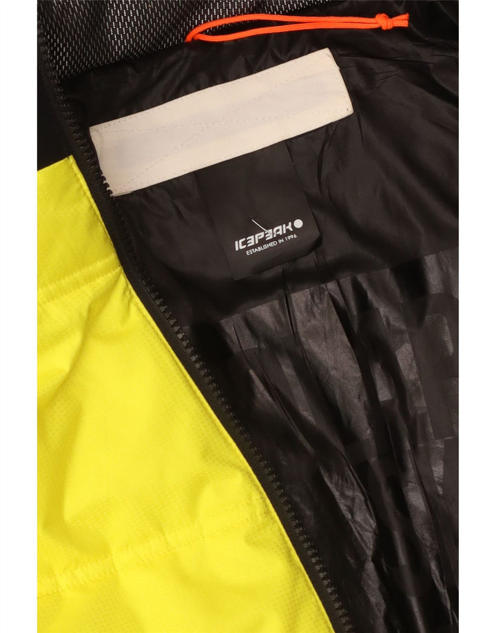 Icepeak wattierte Herrenjacke mit Kapuze, UK 38, Mittelgelb, Farbblock