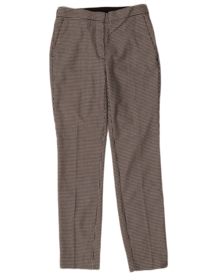 Slim-Anzughose für Damen von Zara, XS, W24, L27, schwarzes Hahnentritt-Polyester