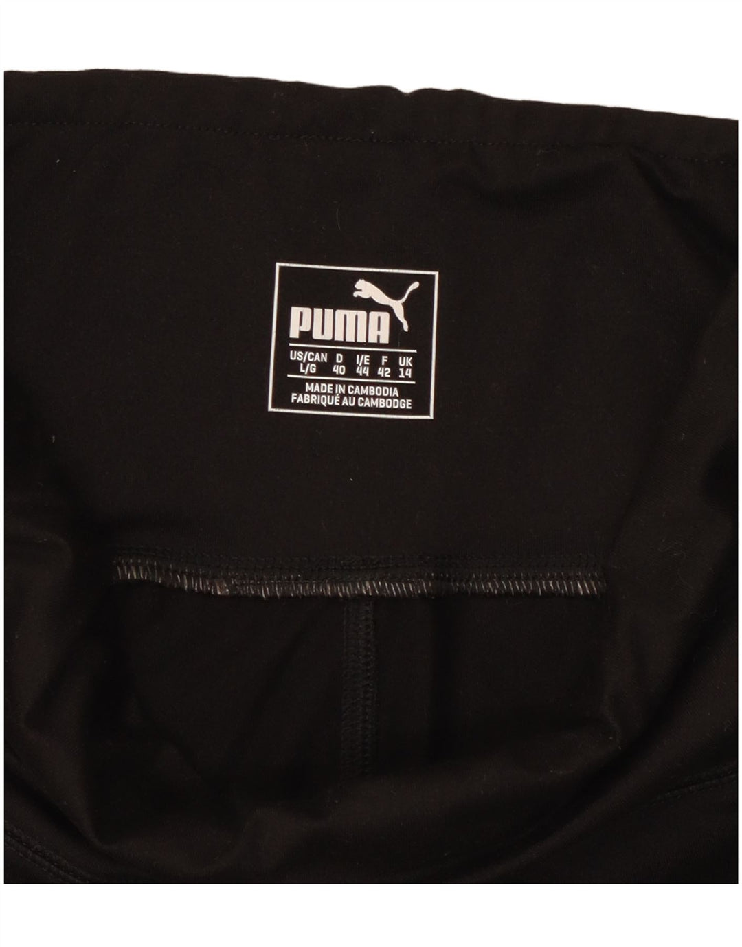 PUMA Damen Leggings UK 14 Medium Schwarz Colourblock